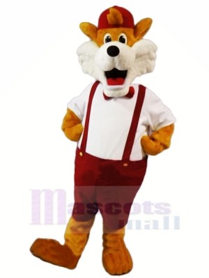 Funny Fox with Red Hat Mascot Costumes Cartoon	