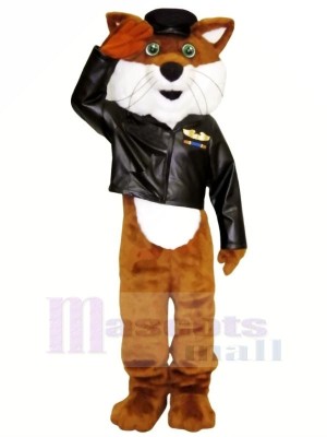Pilot Fox in Jacket Mascot Costumes Cartoon