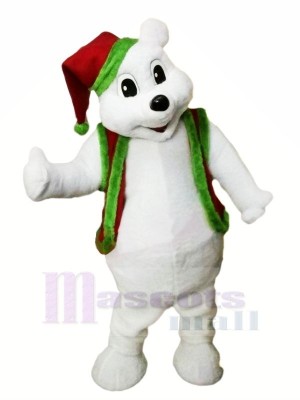 Christmas Bear with Red Hat Mascot Costumes Animal