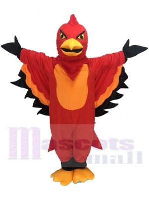 Cute Red and Orange Thunderbird Mascot Costume