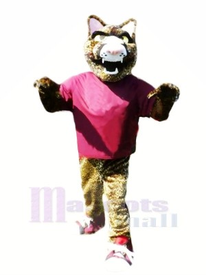 Fierce Jaguar with Purple T-shirt Mascot Costumes 	