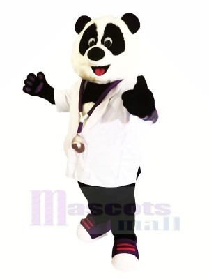 Doctor Panda with White Shirt Mascot Costumes Animal