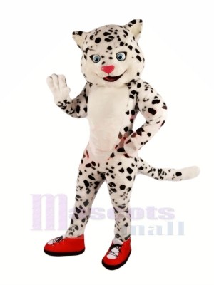 Happy Snow Leopard Mascot Costumes Cartoon