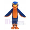 Friendly Royal Blue and Orange Falcon Mascot Costume