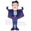 Super Hero in Purple and Blue Mascot Costumes People