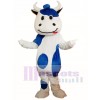 Blue Cattle Cow Mascot Costume