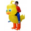 Yellow Duck with Big Head Carry me Ride on Inflatable Costume for Adult/Kid