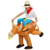 Cowboy Carry me Ride on Brown Bull Inflatable Halloween Xmas Costume for Adult/Kid
