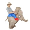 Elephant Carry me Ride on Inflatable Halloween Xmas Costume for Adult Light Brown Color