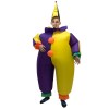 Clown in Purple and Yellow Clothes Inflatable Costume Halloween Christmas Jumpsuit for Adult 