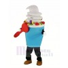Light Blue Ice Cream Mascot Costume Cartoon