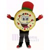 Yummy Pizza with Red Hat Mascot Costume