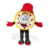 Funny Pizza with Red Hat Mascot Costumes Cartoon