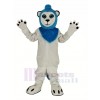 White Lion Blue Haired Mascot Costume Animal