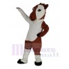 Brown and White Horse Mascot Costume