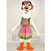 White Mother Goose with Dress Mascot Costume School
