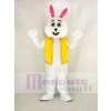 Easter Bunny Rabbit with Yellow Vest Mascot Costume Cartoon