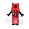 Red Open Face Cell Phone Mascot Costume Cartoon