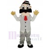 Barber in White Shirt Mascot Costume
