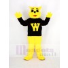 Yellow Wildcat in Black Coat Mascot Costume Animal