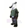 Gray Shirt Badger Mascot Costume Animal