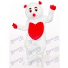 White Care Bear Cartoon Mascot Costume
