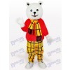 Bear in Red Shirt Cartoon Mascot Costume