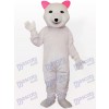Pink Ear Polar Bear Adult Mascot Costume