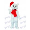 White Christmas Bear Mascot Adult Costume