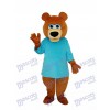 Mr.Bear in Blue T-shirt Mascot Adult Costume