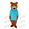 Ms.Bear in Blue T-shirt Mascot Adult Costume