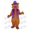 Purple Beaver Mascot Adult Costume