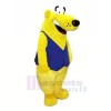 Yellow Bear with Blue Vest Mascot Costumes Animal