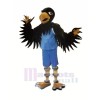 Black Hawk with Blue Suit Mascot Costumes Animal