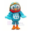 Blue Owl with Glasses Mascot Costumes Animal