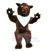 Brown Bear with White Silk Scarves Mascot Costumes Animal