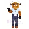 Strong Bull with Blue T-shirt Mascot Costumes Animal