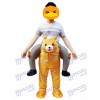 Ride on Me Teddy Bear Carry Me Ride Brown Bear Mascot Costume 