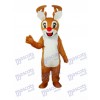 Red Overalls Cow Mascot Adult Costume