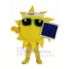 Funny Sun Holding a Solar Panel Mascot Costume