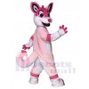 Pink Husky Dog Adult Mascot Costumes Fursuit Animal