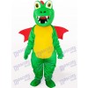 Green Dinosaur With Red Wing Adult Mascot Costume