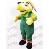 Green And Yellow Dog Plush Adult Mascot Costume