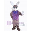Easter Bunny in Purple Mascot Costume Animal