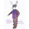 Easter Bunny in Purple Mascot Costume Animal