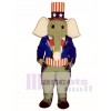 Cute Patriotic Elephant Mascot Costume
