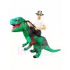 Green Tyrannosaurus T-Rex Inflatable Carry Me Ride On Costume