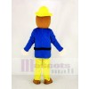 Realistic Fireman Sam In Blue Coat Mascot Costume Cartoon