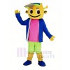 Cap Boy with Blue Coat Mascot Costume People	