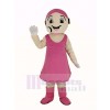 Customer Service Representative in Pink Dress Mascot Costume